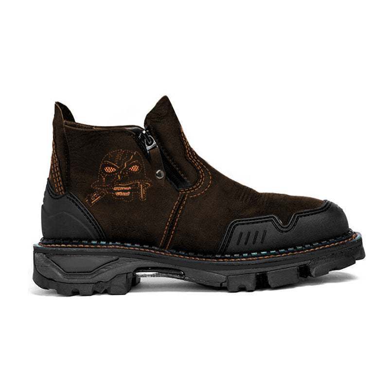 Square Toe Leather Boots