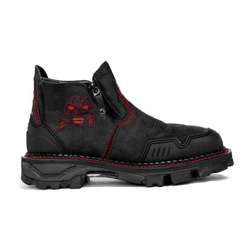 Square Toe Leather Boots