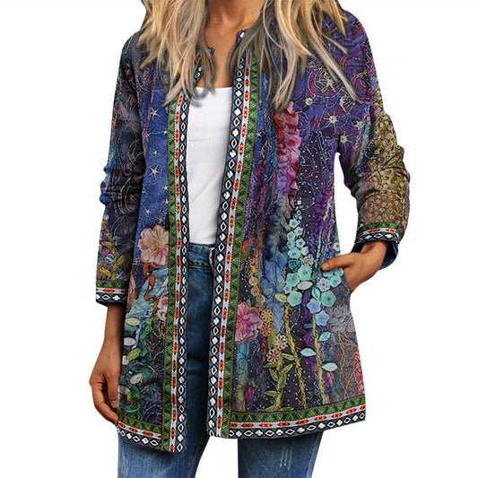 Printed Long-sleeved Coat Cardigan