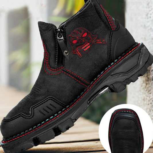 Square Toe Leather Boots