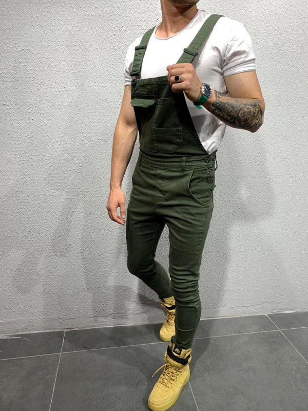 Suspenders Jeans Slim Fit