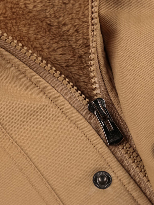 Chaqueta para hombre juvenil con parte superior de algodón con capucha y cuello alto suelto de longitud media para hombre 