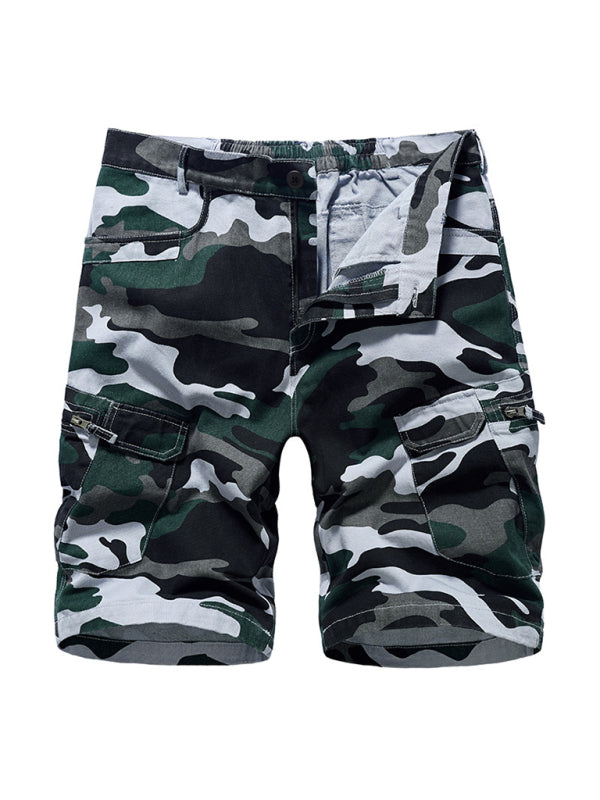Camouflage Print Cargo Shorts