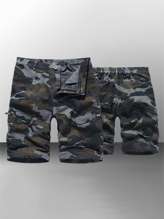Camouflage Print Cargo Shorts