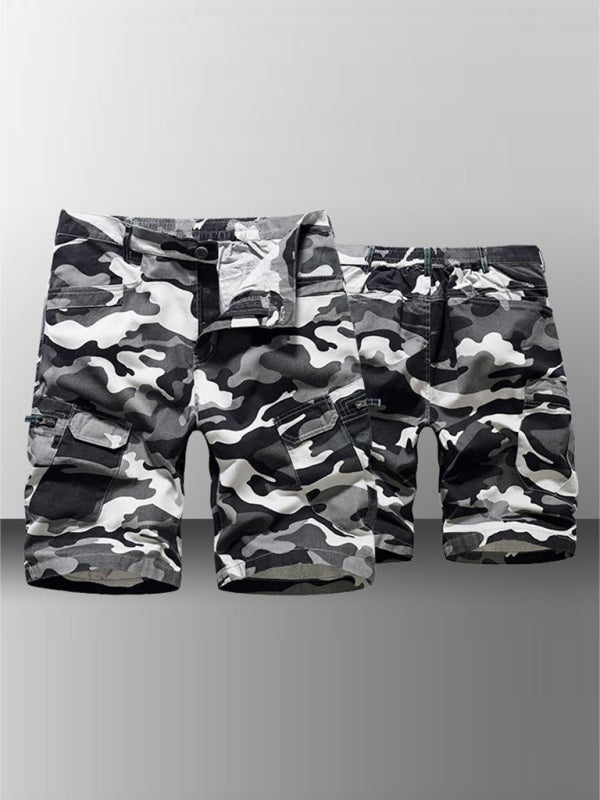 Camouflage Print Cargo Shorts