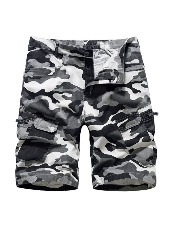Camouflage Print Cargo Shorts