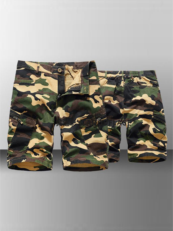 Camouflage Print Cargo Shorts