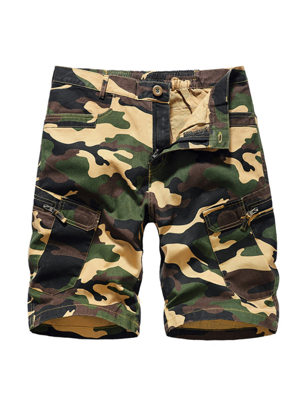 Camouflage Print Cargo Shorts