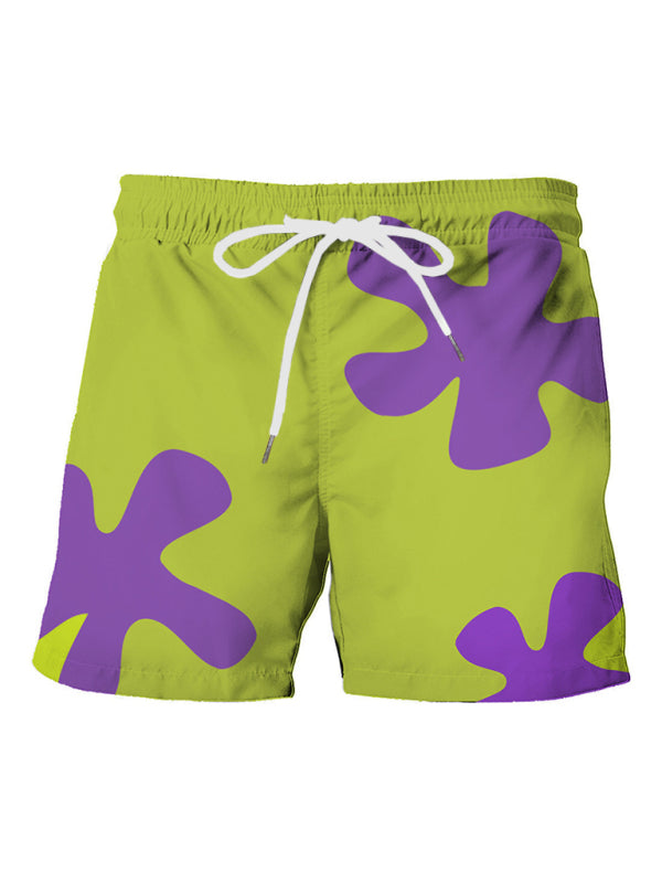 Pantalones cortos de playa Pantalones cortos estampados de vacaciones informales para hombre 